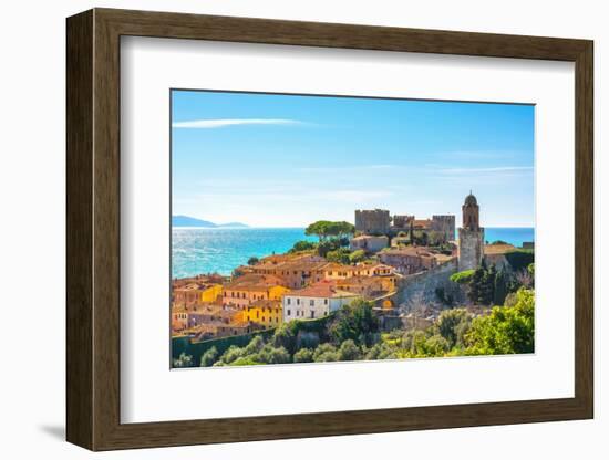 Castiglione Della Pescaia, Old Town and Sea. Maremma Tuscany, Italy-StevanZZ-Framed Photographic Print