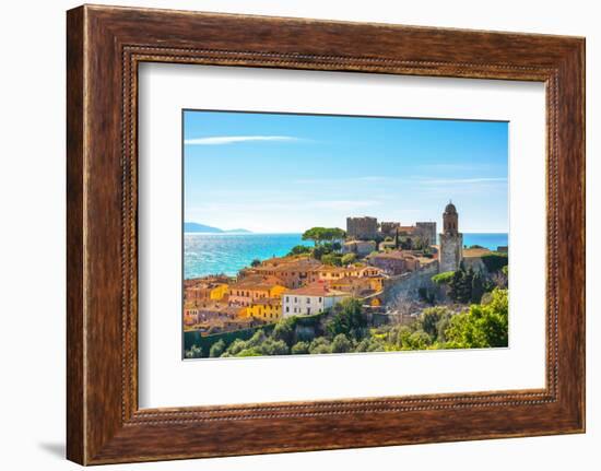 Castiglione Della Pescaia, Old Town and Sea. Maremma Tuscany, Italy-StevanZZ-Framed Photographic Print