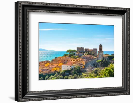 Castiglione Della Pescaia, Old Town and Sea. Maremma Tuscany, Italy-StevanZZ-Framed Photographic Print