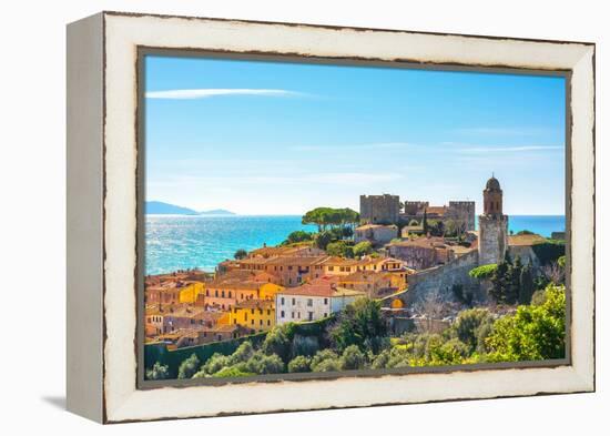 Castiglione Della Pescaia, Old Town and Sea. Maremma Tuscany, Italy-StevanZZ-Framed Premier Image Canvas