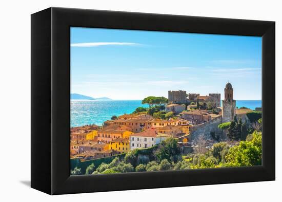 Castiglione Della Pescaia, Old Town and Sea. Maremma Tuscany, Italy-StevanZZ-Framed Premier Image Canvas