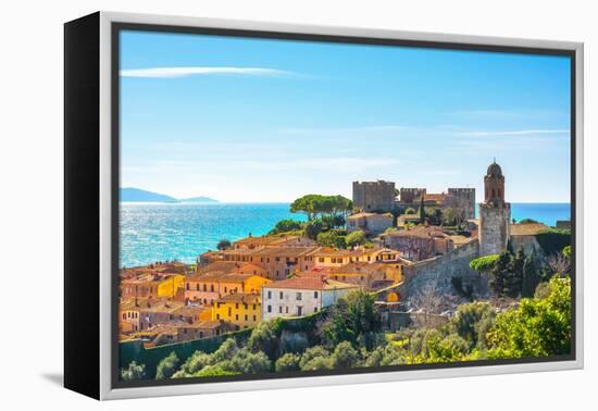 Castiglione Della Pescaia, Old Town and Sea. Maremma Tuscany, Italy-StevanZZ-Framed Premier Image Canvas