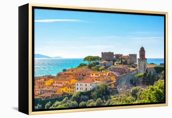 Castiglione Della Pescaia, Old Town and Sea. Maremma Tuscany, Italy-StevanZZ-Framed Premier Image Canvas