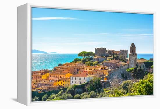 Castiglione Della Pescaia, Old Town and Sea. Maremma Tuscany, Italy-StevanZZ-Framed Premier Image Canvas