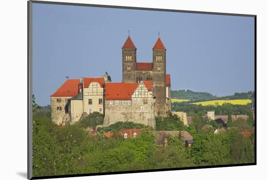 Castle and Collegiate Church St. Servatius in Quedlinburg in Saxony-Anhalt-Uwe Steffens-Mounted Photographic Print