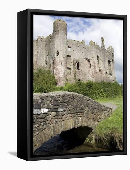 Castle and Footbridge, Laugharne, Carmarthenshire, South Wales, Wales, United Kingdom, Europe-Julian Pottage-Framed Premier Image Canvas