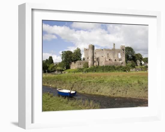 Castle and Foreshore, Laugharne, Carmarthenshire, South Wales, Wales, United Kingdom, Europe-Julian Pottage-Framed Photographic Print