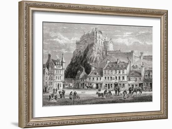 Castle and Grassmarket, Edinburgh, Scotland, from 'scottish Pictures Drawn with Pen and Pencil',…-null-Framed Giclee Print