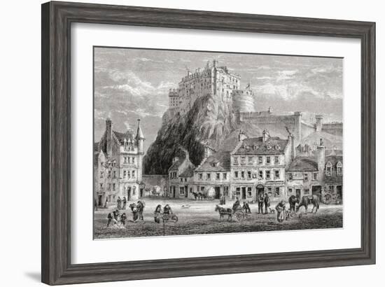 Castle and Grassmarket, Edinburgh, Scotland, from 'scottish Pictures Drawn with Pen and Pencil',…-null-Framed Giclee Print