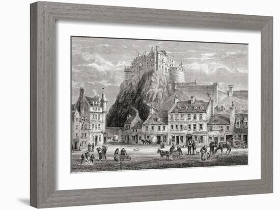 Castle and Grassmarket, Edinburgh, Scotland, from 'scottish Pictures Drawn with Pen and Pencil',…-null-Framed Giclee Print