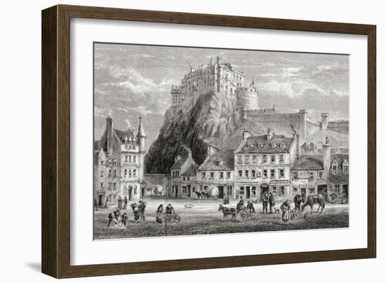 Castle and Grassmarket, Edinburgh, Scotland, from 'scottish Pictures Drawn with Pen and Pencil',…-null-Framed Giclee Print