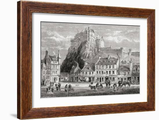 Castle and Grassmarket, Edinburgh, Scotland, from 'scottish Pictures Drawn with Pen and Pencil',…-null-Framed Giclee Print