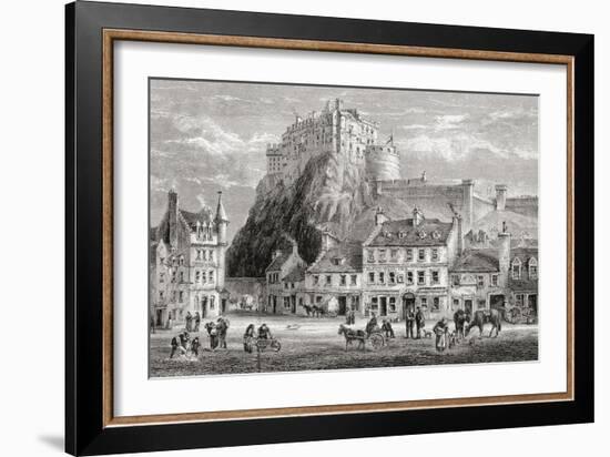 Castle and Grassmarket, Edinburgh, Scotland, from 'scottish Pictures Drawn with Pen and Pencil',…-null-Framed Giclee Print