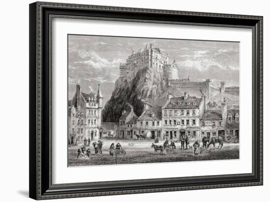 Castle and Grassmarket, Edinburgh, Scotland, from 'scottish Pictures Drawn with Pen and Pencil',…-null-Framed Giclee Print