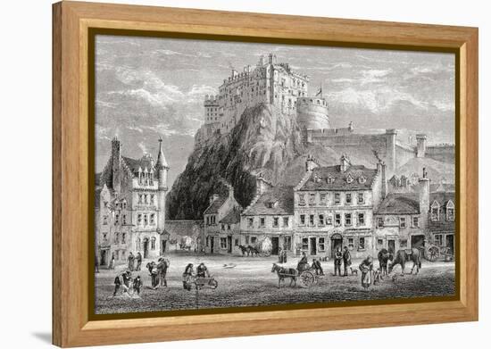 Castle and Grassmarket, Edinburgh, Scotland, from 'scottish Pictures Drawn with Pen and Pencil',…-null-Framed Premier Image Canvas