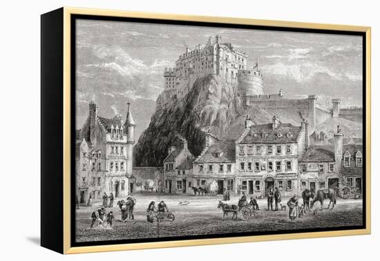 Castle and Grassmarket, Edinburgh, Scotland, from 'scottish Pictures Drawn with Pen and Pencil',…-null-Framed Premier Image Canvas