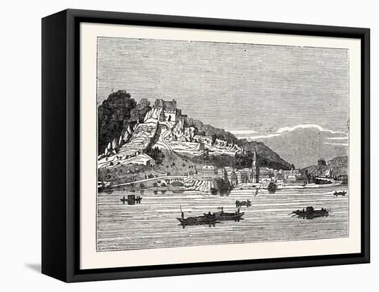 Castle and Village of Durnstein from the Danube-null-Framed Premier Image Canvas