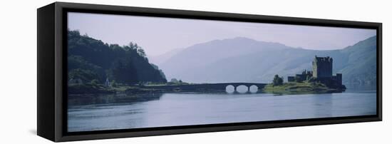 Castle at the Lakeside, Eilean Donan Castle, Loch Duich, Highlands Region, Scotland-null-Framed Stretched Canvas