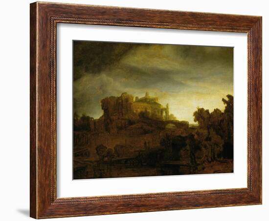 Castle at Twilight, 1640-Rembrandt van Rijn-Framed Giclee Print