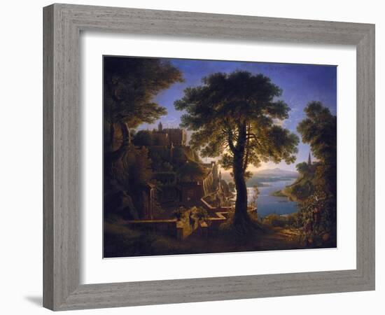 Castle by a river (Schloß am Strom). 1820-Karl Friedrich Schinkel-Framed Giclee Print