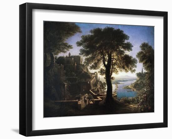 Castle by River, 1820-Karl Friedrich Schinkel-Framed Giclee Print