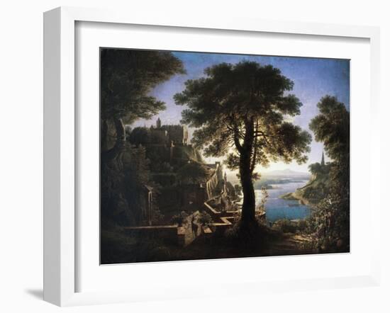 Castle by River, 1820-Karl Friedrich Schinkel-Framed Giclee Print