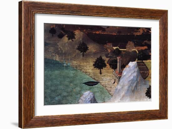 Castle by the Lake-Ambrogio Lorenzetti-Framed Giclee Print