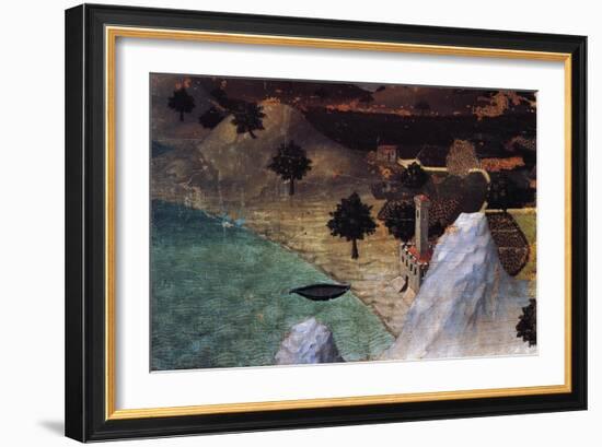 Castle by the Lake-Ambrogio Lorenzetti-Framed Giclee Print