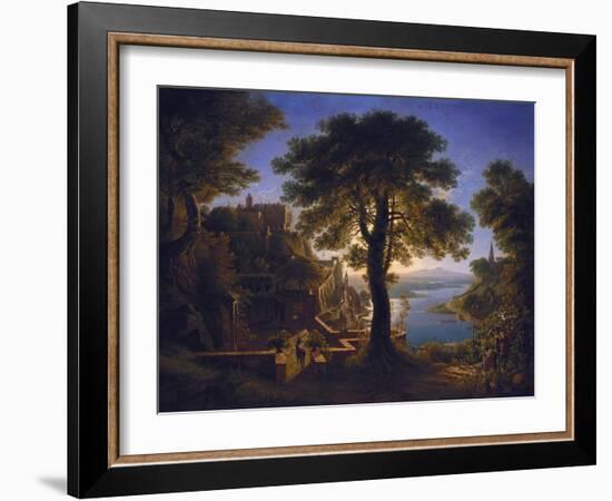 Castle by the River, 1820-Karl Friedrich Schinkel-Framed Giclee Print