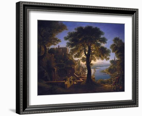 Castle by the River, 1820-Karl Friedrich Schinkel-Framed Giclee Print