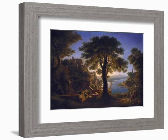 Castle by the River, 1820-Karl Friedrich Schinkel-Framed Giclee Print