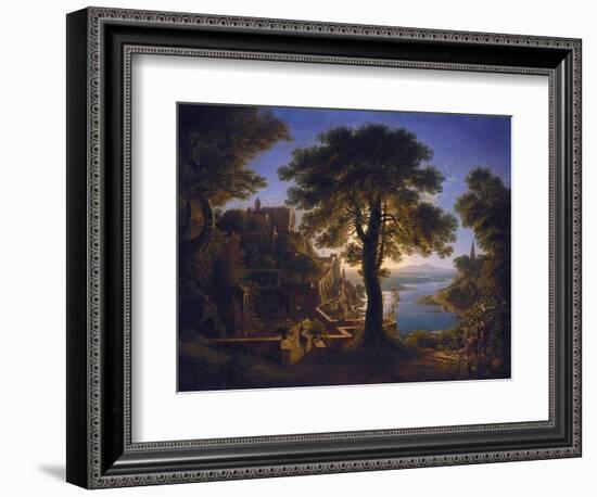 Castle by the River, 1820-Karl Friedrich Schinkel-Framed Giclee Print