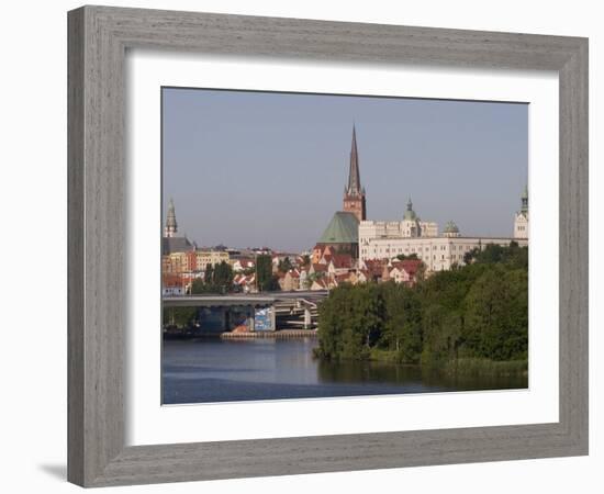 Castle, Cathedral and River Odra, Szczecin, West Pomerania, Poland, Europe-Rolf Richardson-Framed Photographic Print