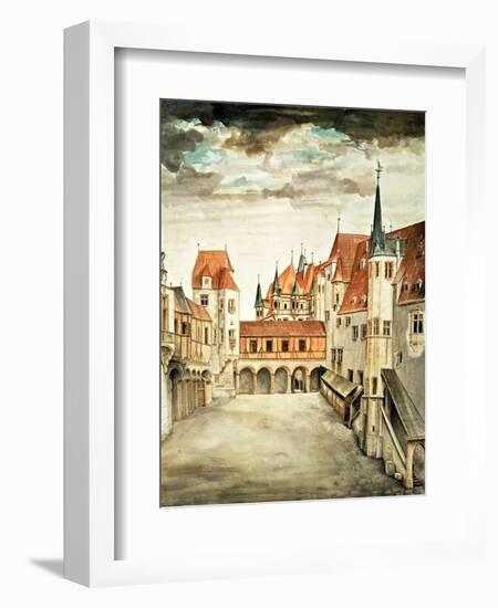 Castle Courtyard, Innsbruck (W/C)-Albrecht Dürer-Framed Premium Giclee Print