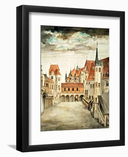 Castle Courtyard, Innsbruck (W/C)-Albrecht Dürer-Framed Giclee Print