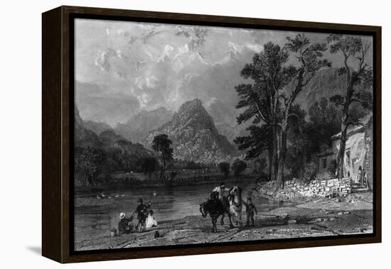 Castle Crag, Borrowdale, Lake District-Thomas Allom-Framed Stretched Canvas