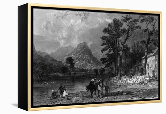 Castle Crag, Borrowdale, Lake District-Thomas Allom-Framed Stretched Canvas