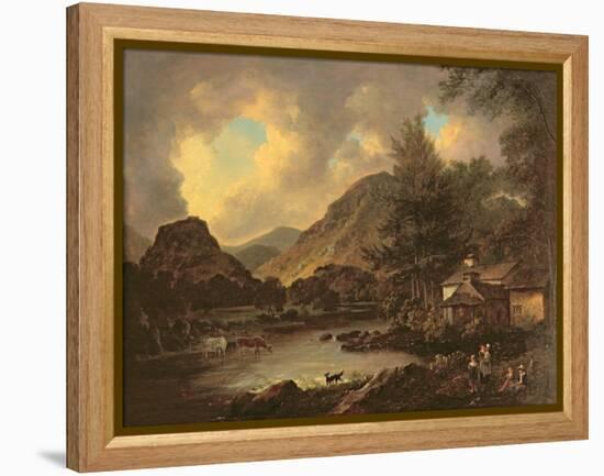 Castle Crag Borrowdale-Julius Caesar Ibbetson-Framed Premier Image Canvas