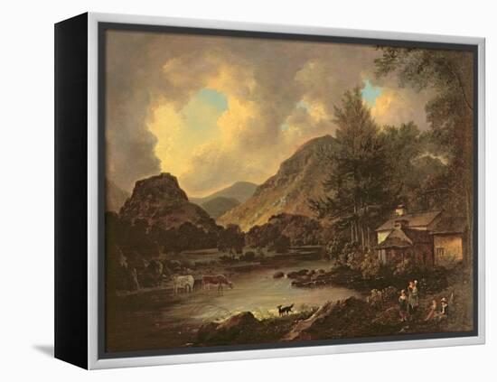 Castle Crag Borrowdale-Julius Caesar Ibbetson-Framed Premier Image Canvas