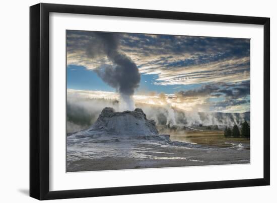 Castle Geyser And Upper Geyser Basin At Sunrise, Yellowstone National Park-Bryan Jolley-Framed Photographic Print