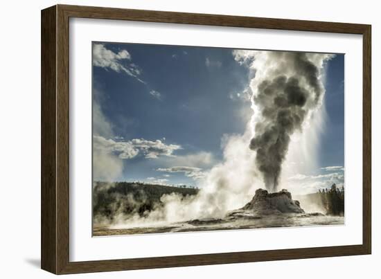 Castle Geyser erupting, Upper Geyser Basin, Yellowstone National Park, Wyoming-Adam Jones-Framed Photographic Print