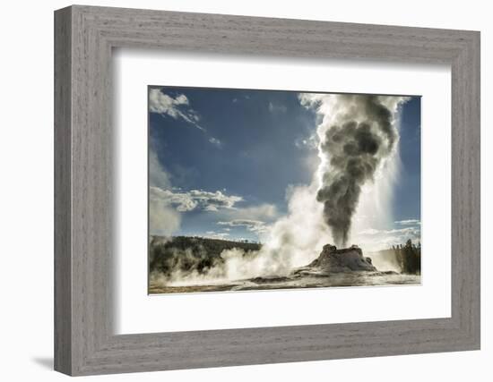 Castle Geyser erupting, Upper Geyser Basin, Yellowstone National Park, Wyoming-Adam Jones-Framed Photographic Print