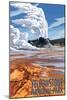 Castle Geyser - Yellowstone National Park-Lantern Press-Mounted Art Print