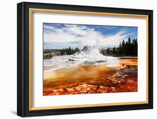 Castle Geyser Yellowstone Park-null-Framed Art Print