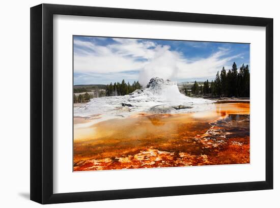 Castle Geyser Yellowstone Park-null-Framed Art Print