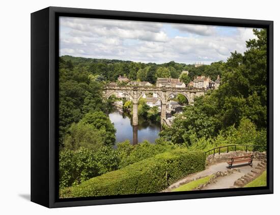 Castle Grounds Looking Toward Knaresborough Viaduct and River Nidd, Yorkshire, England-Mark Sunderland-Framed Premier Image Canvas