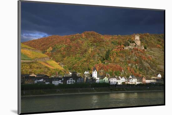 Castle Gutenfels High over the River Rhine, Autumn-Uwe Steffens-Mounted Photographic Print