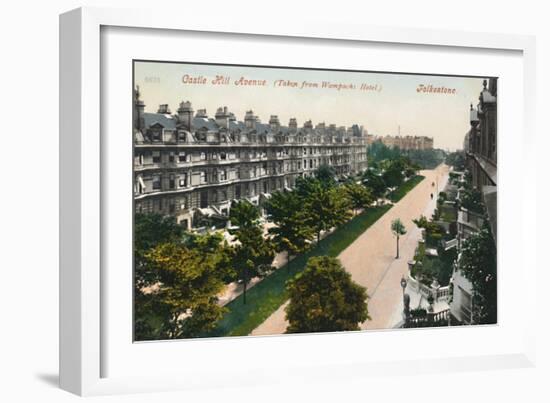 'Castle Hill Avenue. (Taken from Wampachs Hotel). Folkestone', late 19th-early 20th century-Unknown-Framed Giclee Print