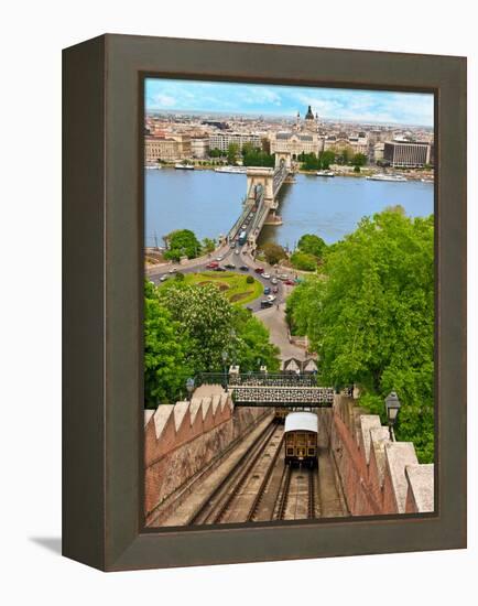 Castle Hill Funicular, Budapest, Hungary-Miva Stock-Framed Premier Image Canvas