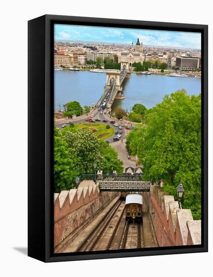 Castle Hill Funicular, Budapest, Hungary-Miva Stock-Framed Premier Image Canvas
